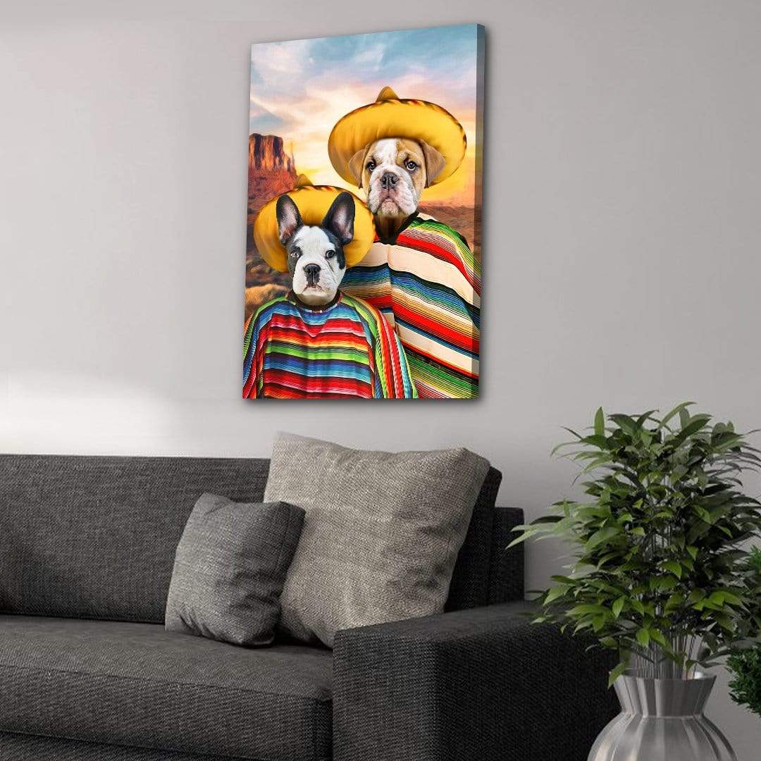 '2 Amigos' Personalized 2 Pet Canvas