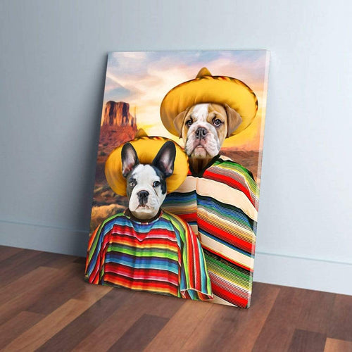 '2 Amigos' Personalized 2 Pet Canvas