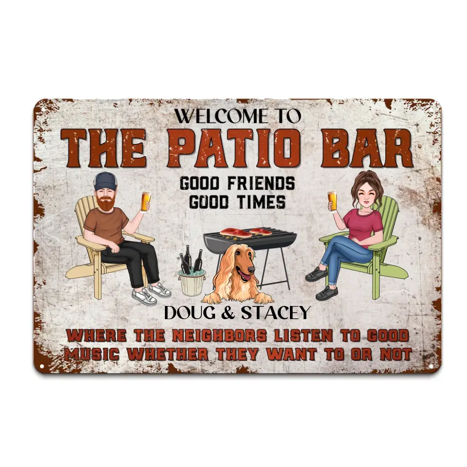 Welcome to Patio Grilling Backyard Sign
