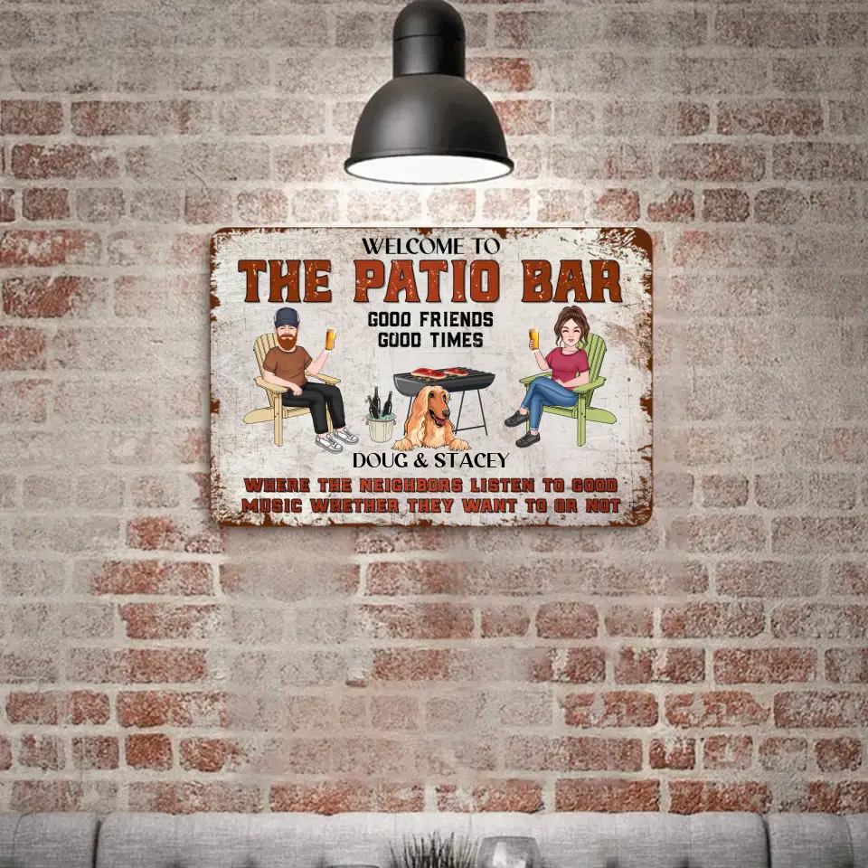 Welcome to Patio Grilling Backyard Sign