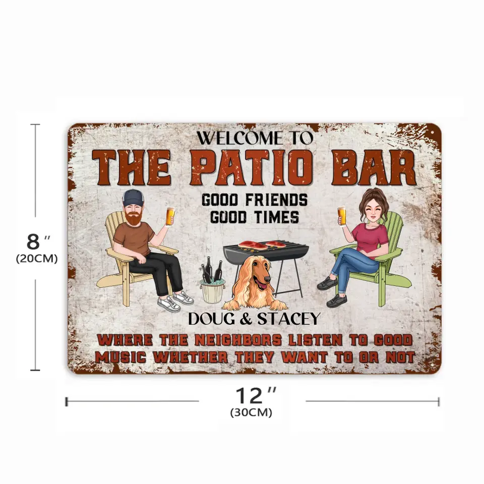 Welcome to Patio Grilling Backyard Sign