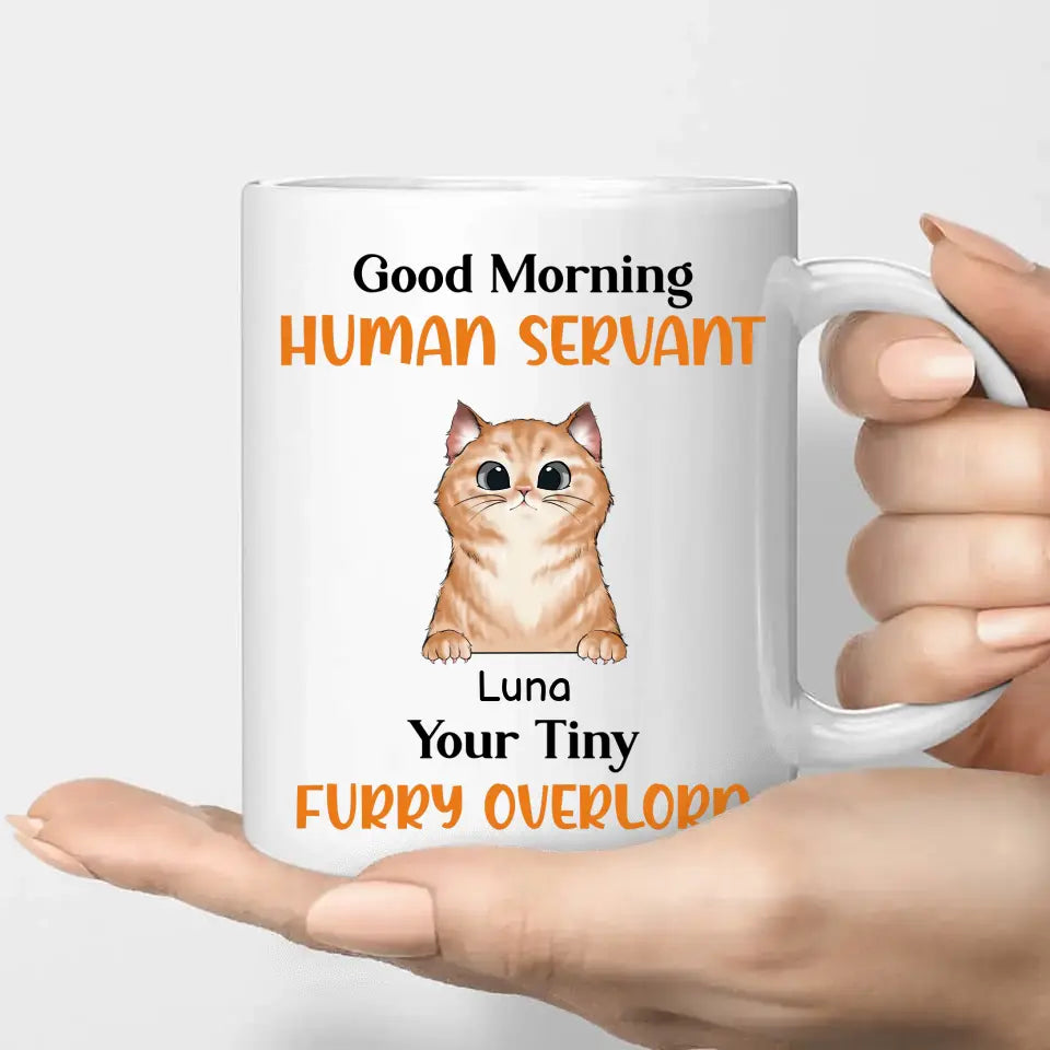 Live Customization Human Servant Dog/Cat Mug (Up to 4 Pets!)