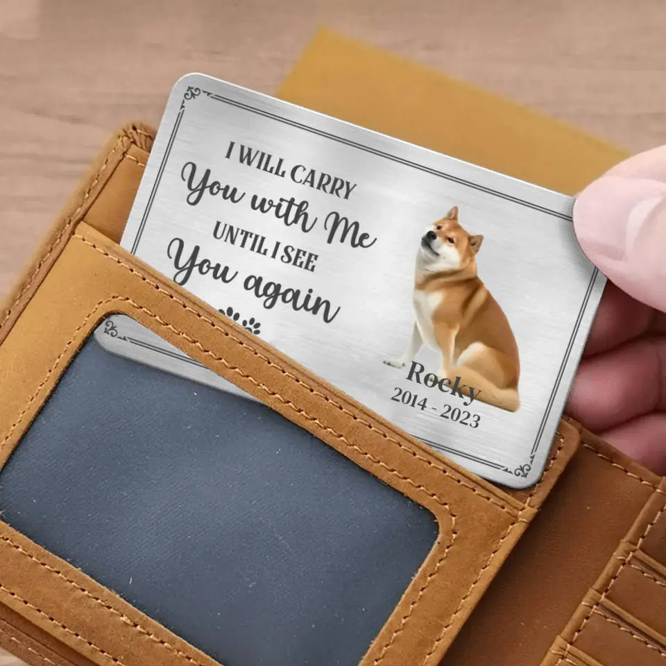Live Customization Pet Memorial Aluminum Wallet Card