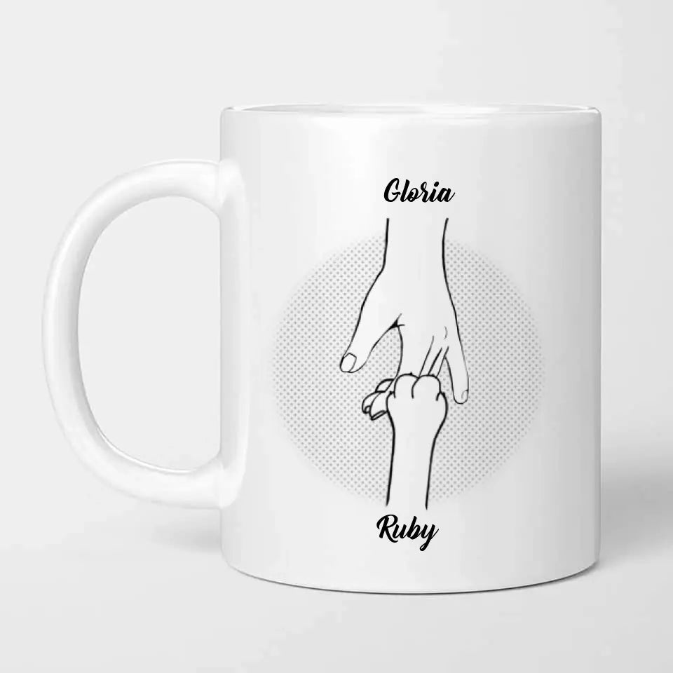 Hand in Hand Personalized Parent Mug (Pets/Kids)