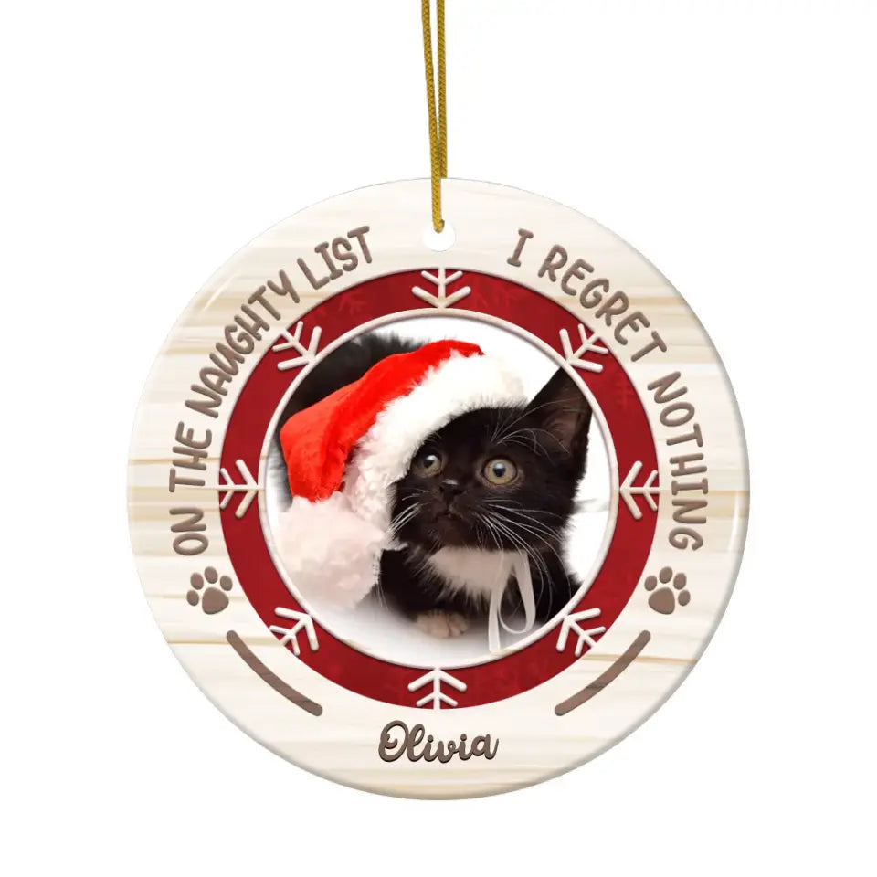 Photo Upload Live Customization Ornament: On The Naughty List