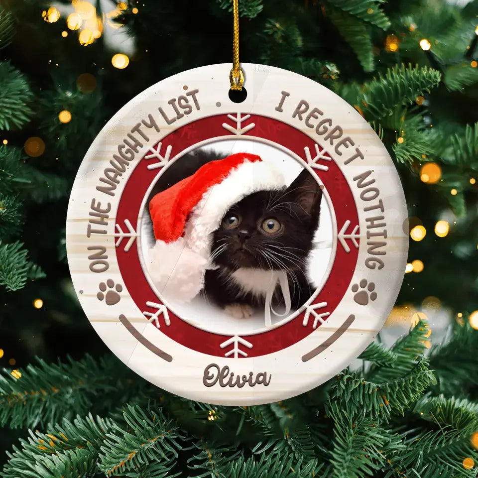 Photo Upload Live Customization Ornament: On The Naughty List