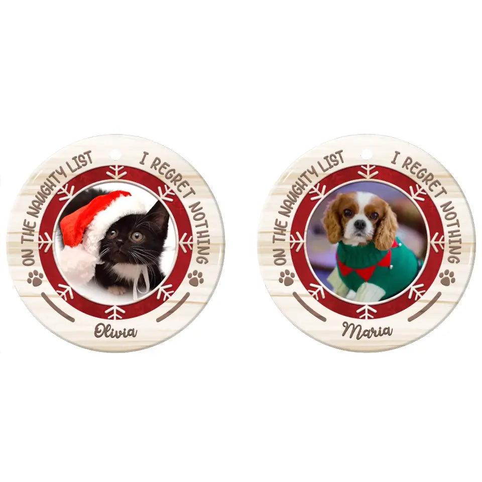 Photo Upload Live Customization Ornament: On The Naughty List