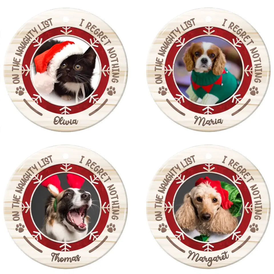 Photo Upload Live Customization Ornament: On The Naughty List