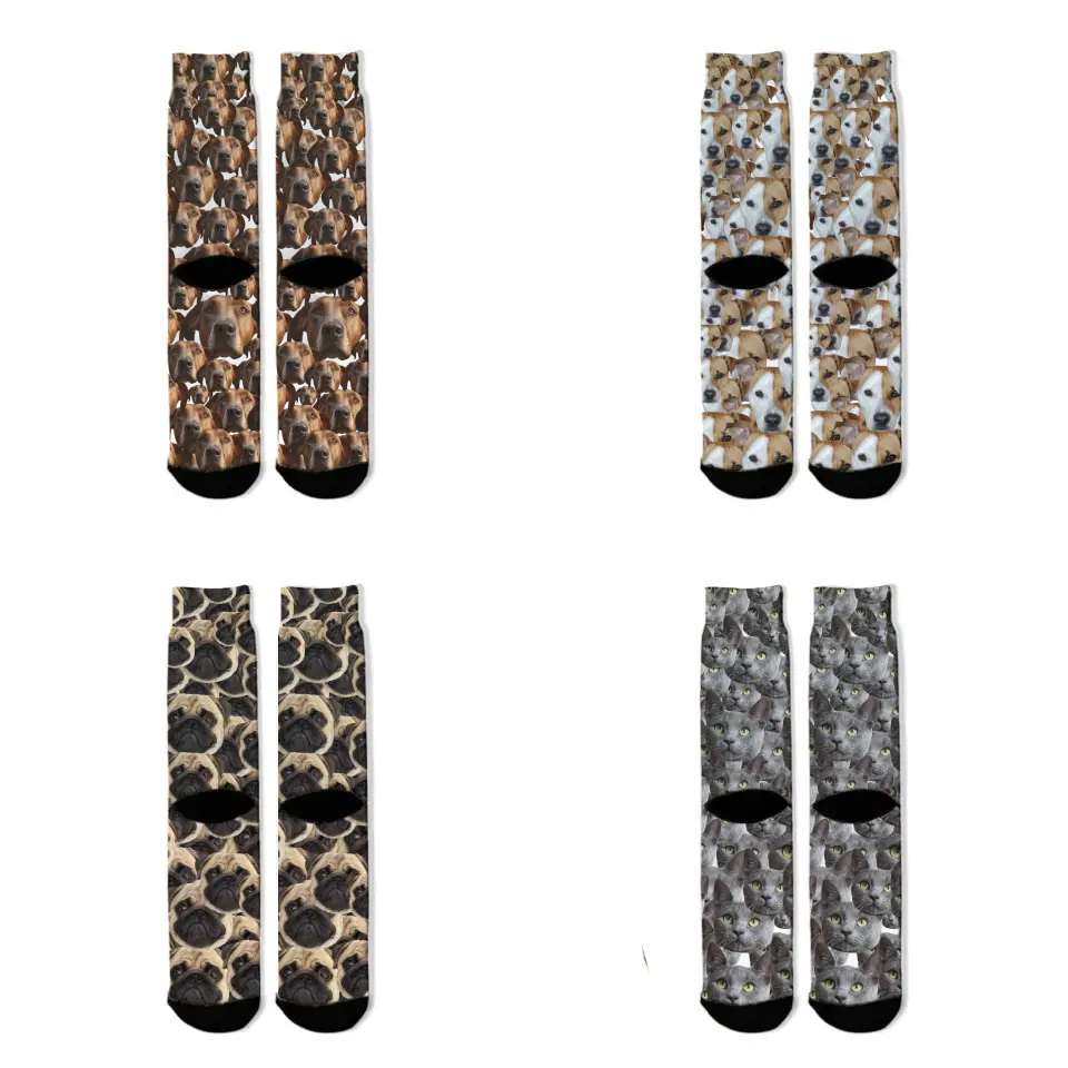 Live Customization Pet Facemash Socks