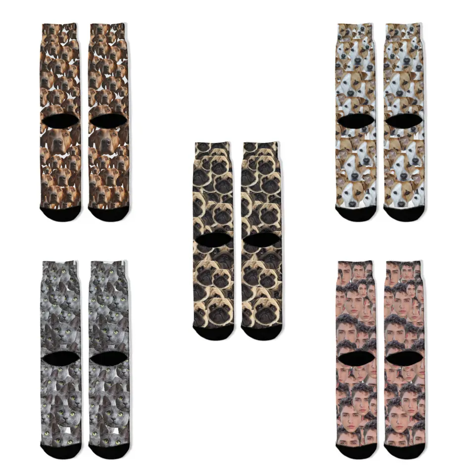 Live Customization Pet Facemash Socks