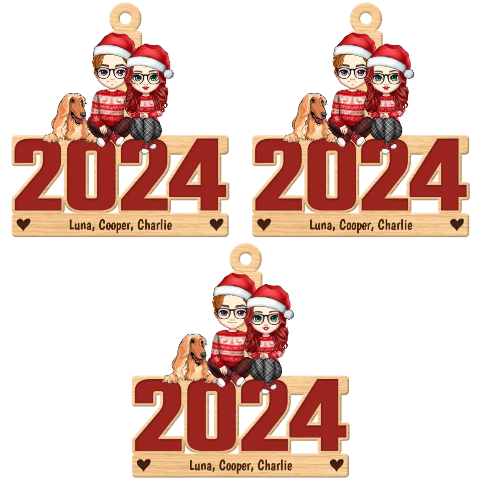 Live Customization Humans & Dogs/Cats 2024 Wooden Ornament