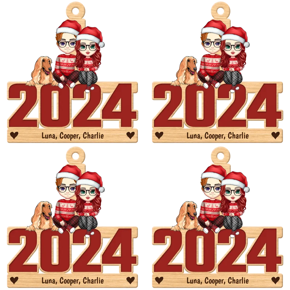 Live Customization Humans & Dogs/Cats 2024 Wooden Ornament