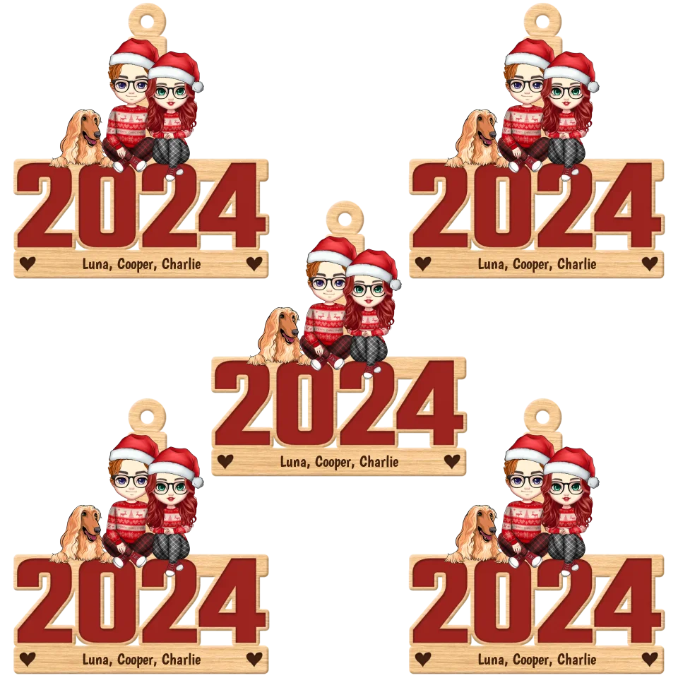Live Customization Humans & Dogs/Cats 2024 Wooden Ornament