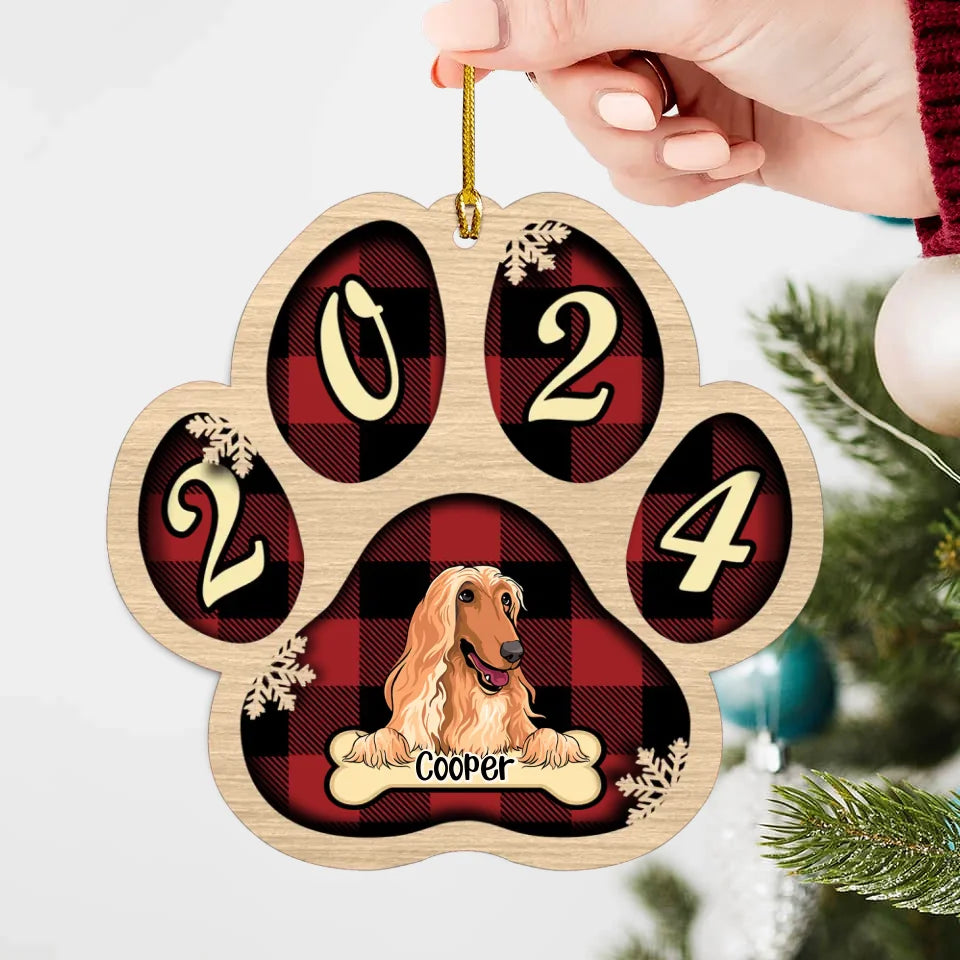 Live Customization Paw Shaped 2024 Wooden Pet Ornament