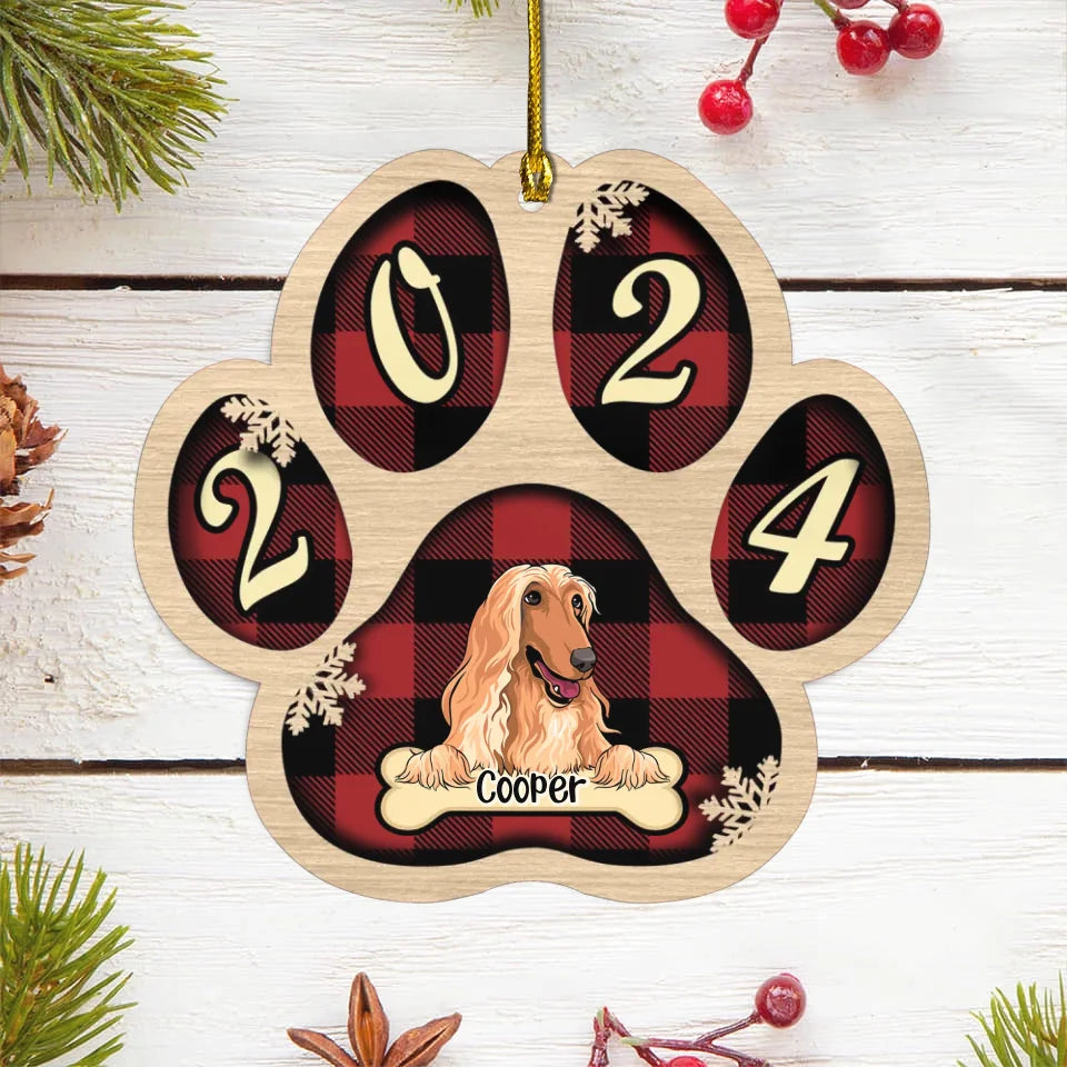 Live Customization Paw Shaped 2024 Wooden Pet Ornament