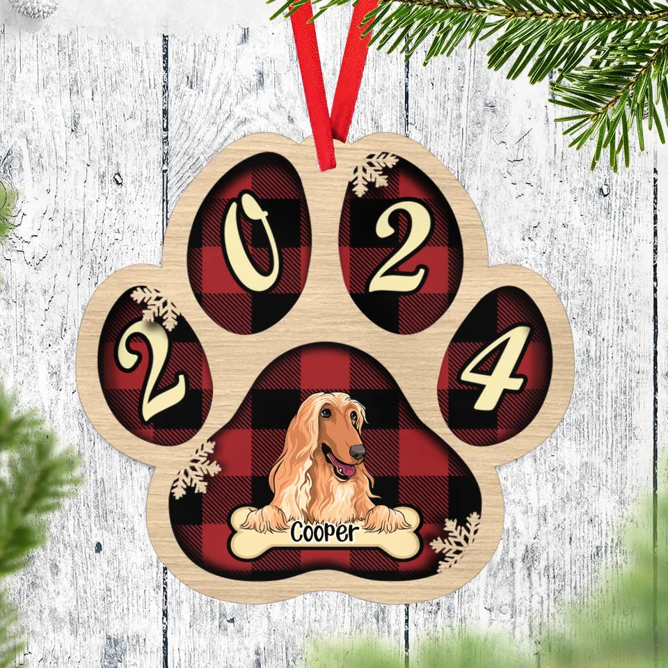 Live Customization Paw Shaped 2024 Wooden Pet Ornament
