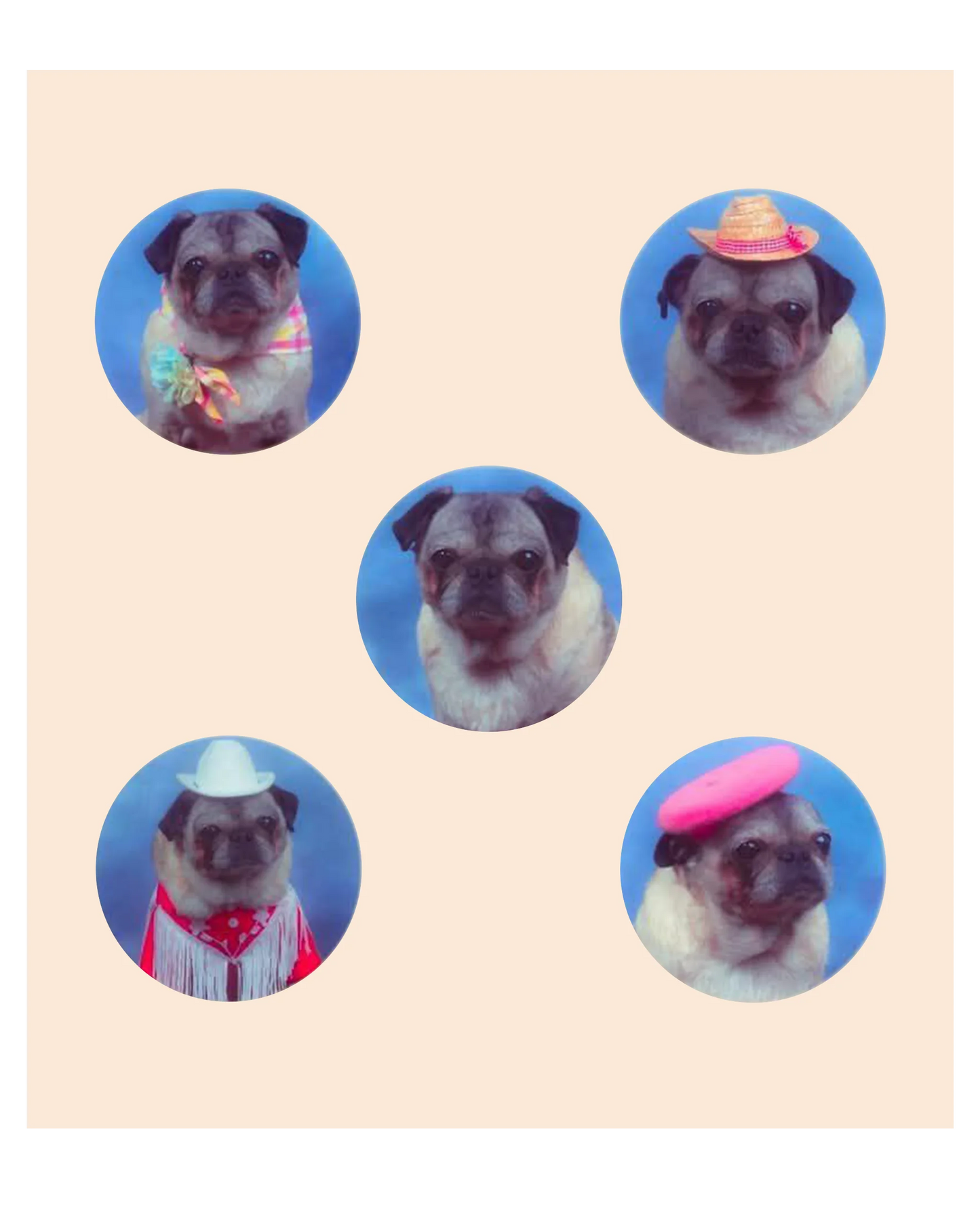 Retro Pose Circles Canvas