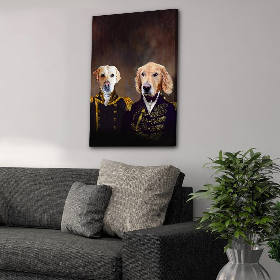 'The Admiral and the Captain' Personalized 2 Pet Canvas