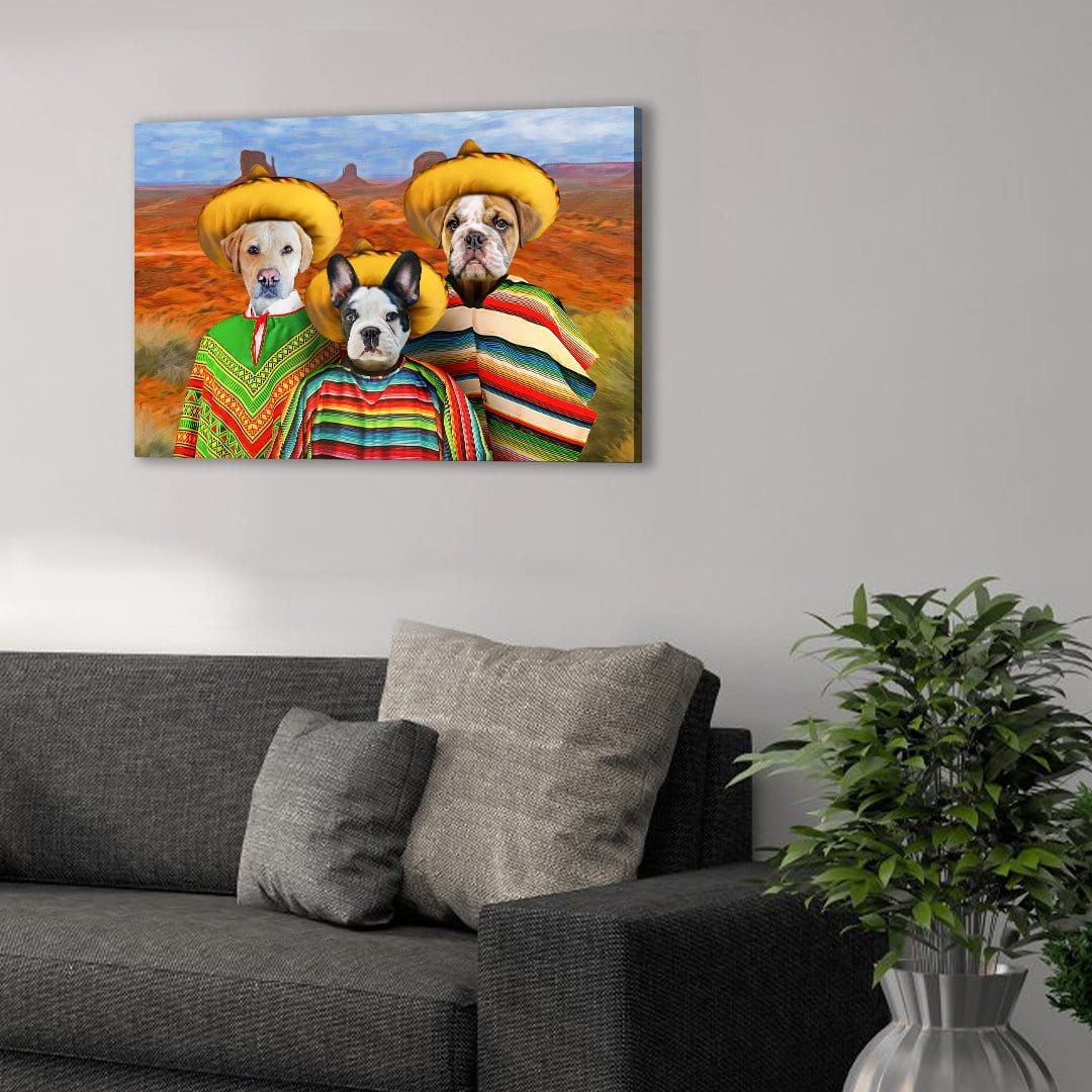 '3 Amigos' Personalized 3 Pet Canvas