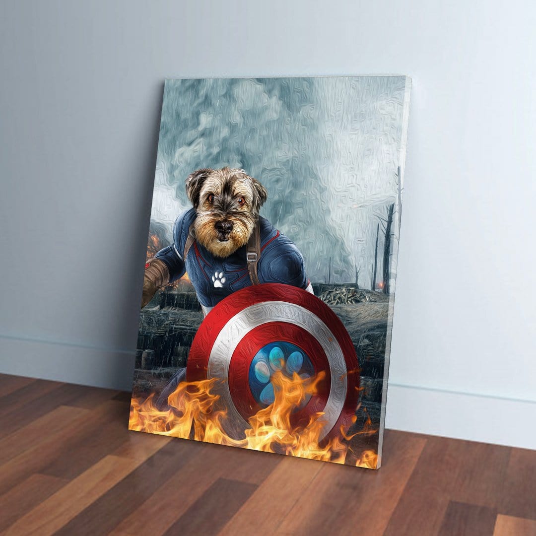 'Captain Doggmerica' Personalized Pet Canvas