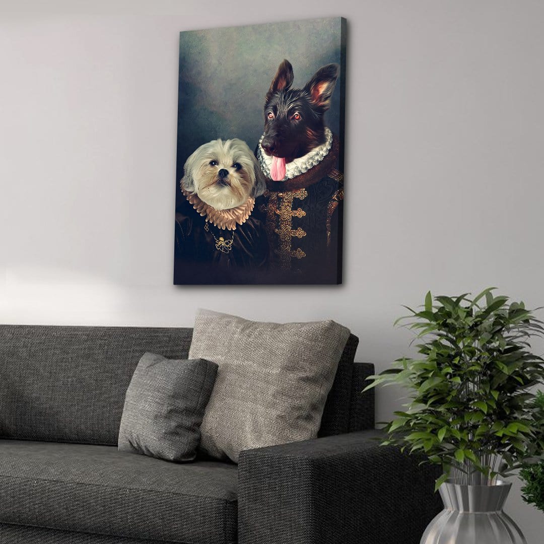 'Duke and Duchess' Personalized 2 Pet Canvas