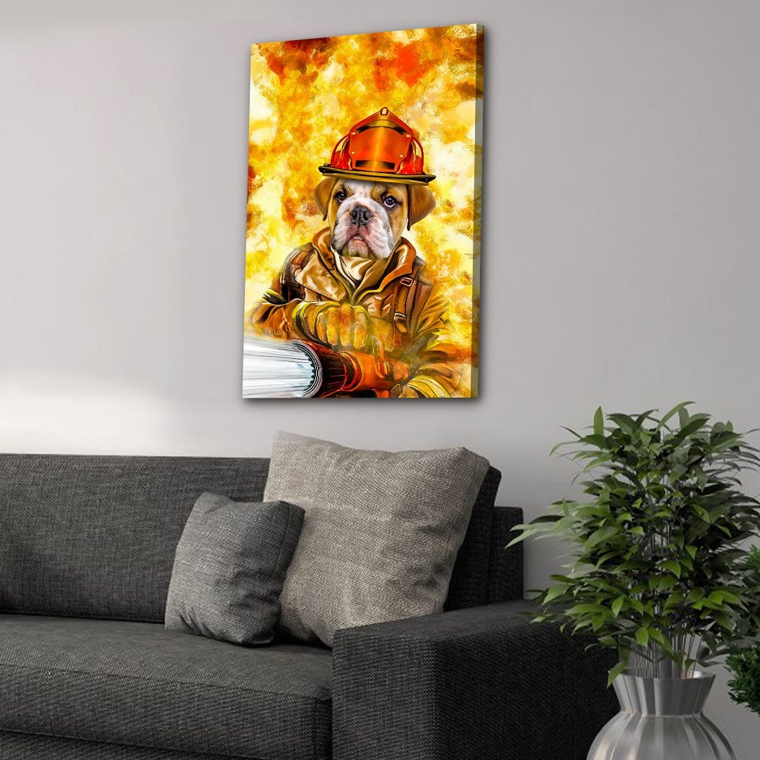 'The Firefighter' Personalized Pet Canvas