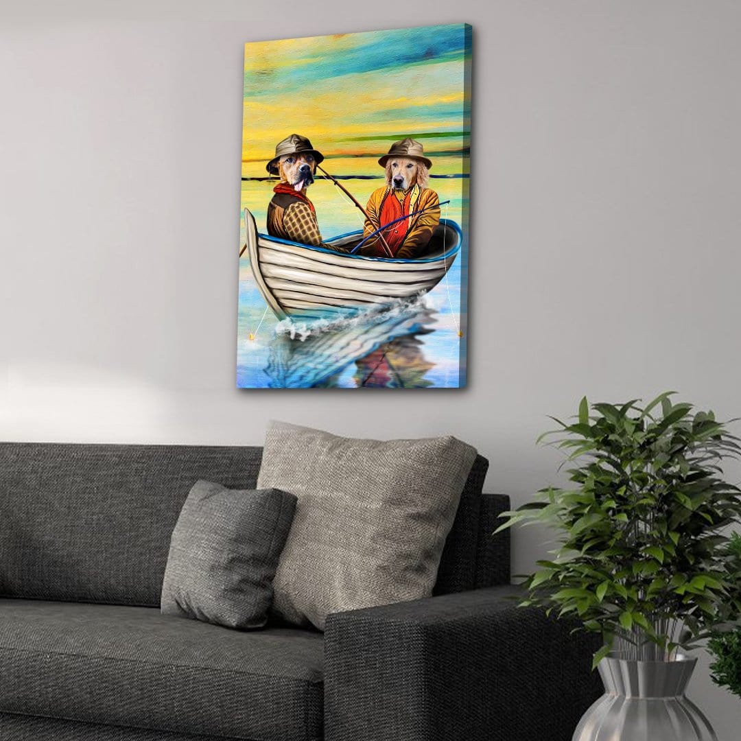 'The Fishermen' Personalized 2 Pet Canvas