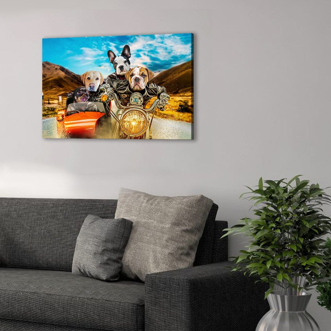 'Harley Wooferson' Personalized 4 Pet Canvas