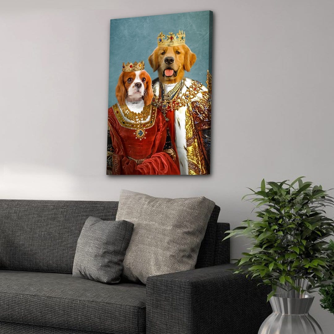 'King and Queen' Personalized 2 Pet Canvas