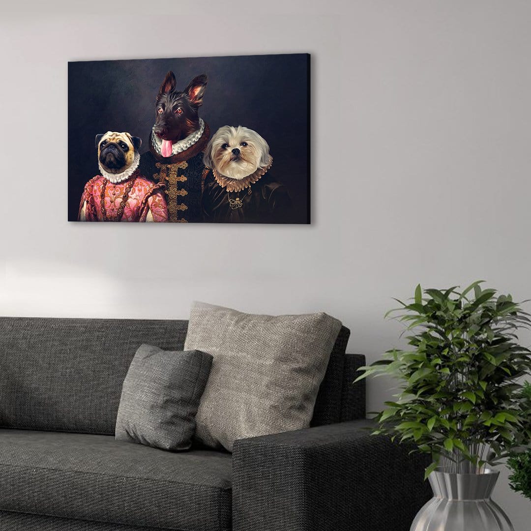 'The Duke Family' Personalized 3 Pet Canvas