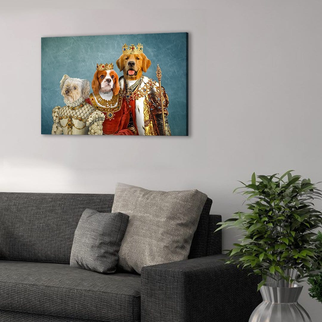 'The Royal Family' Personalized 3 Pet Canvas