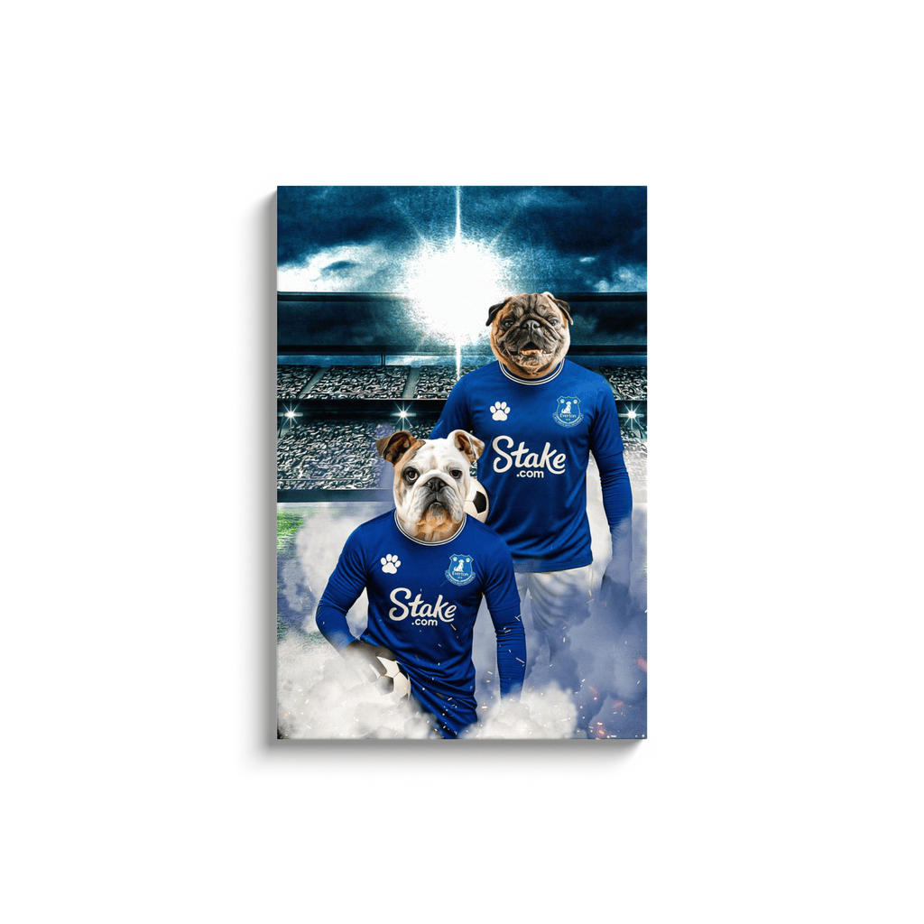 'Everton Doggos Football' Personalized 2 Pet Portrait