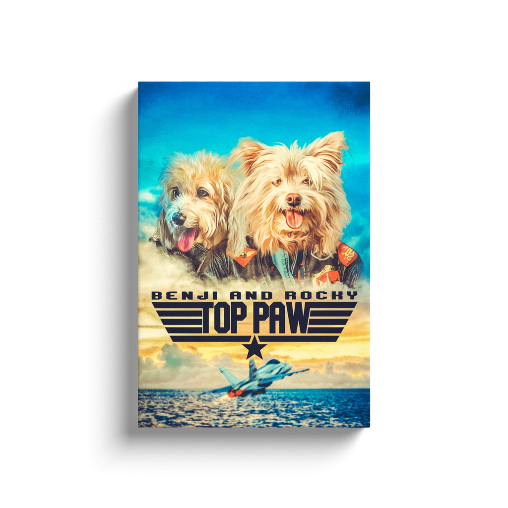 'Top Paw' 2 Pet Personalized Canvas