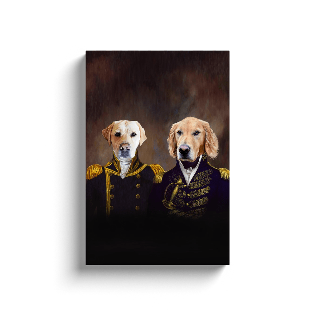 'The Admiral and the Captain' Personalized 2 Pet Canvas