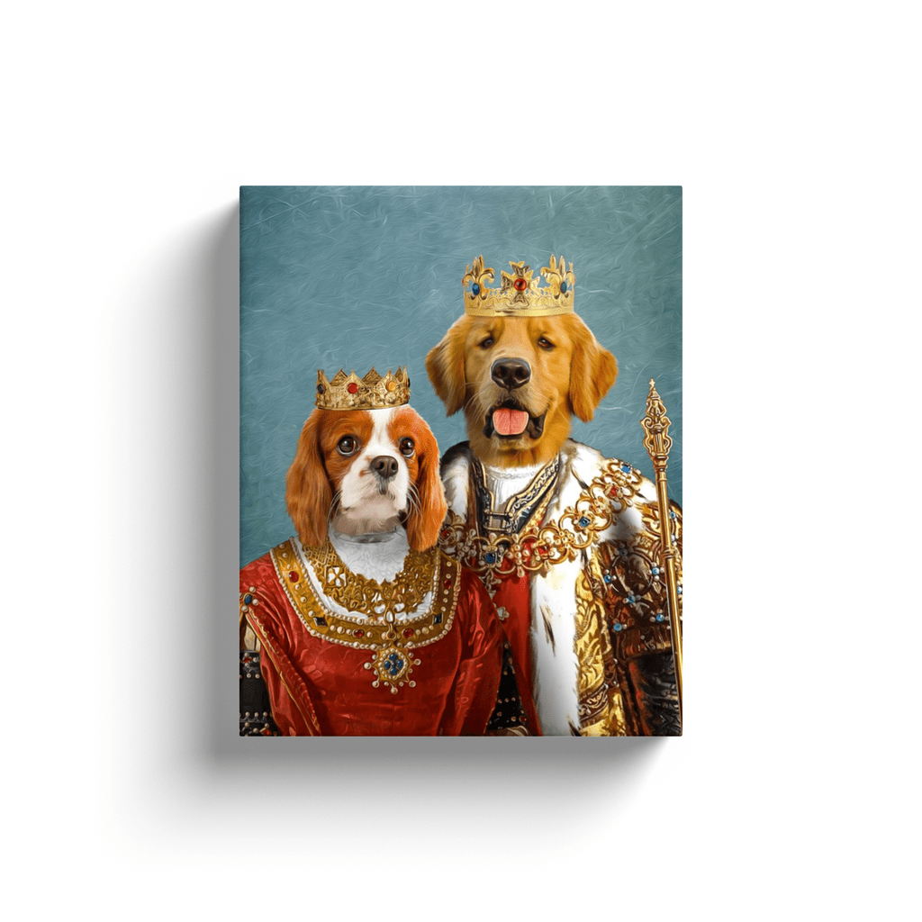 'King and Queen' Personalized 2 Pet Canvas