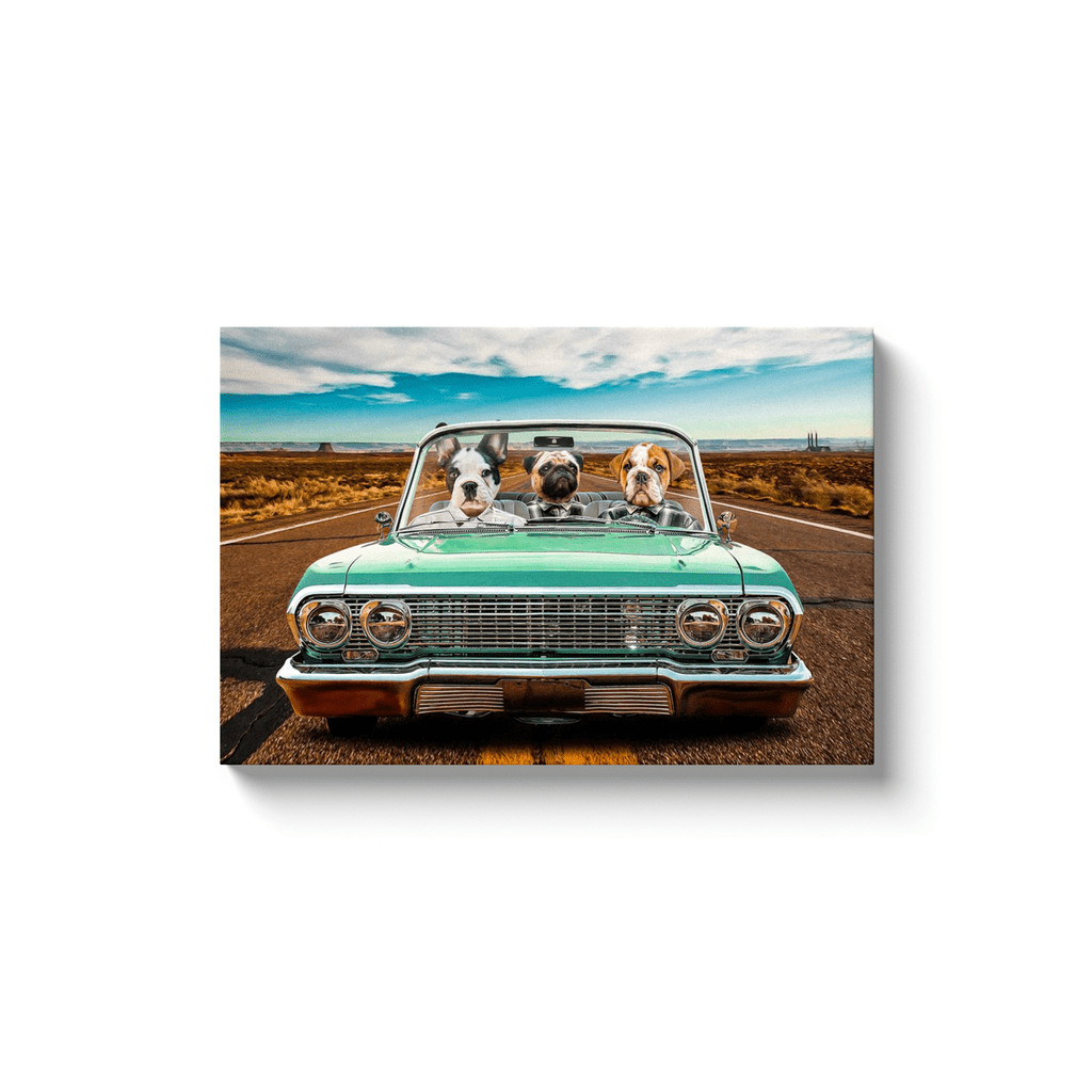 'The Lowrider' Personalized 3 Pet Canvas