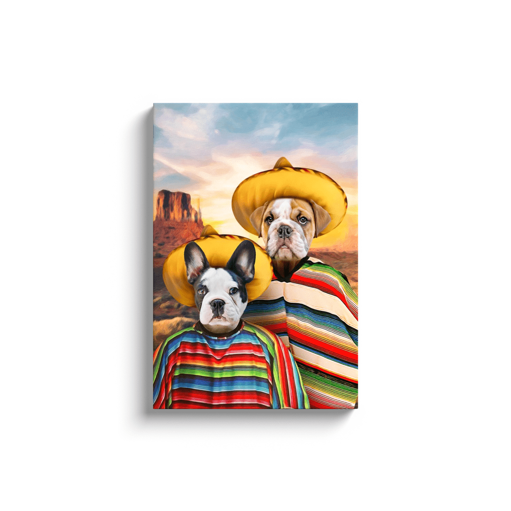 '2 Amigos' Personalized 2 Pet Canvas