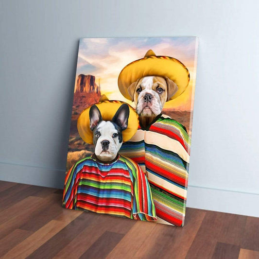 '2 Amigos' Personalized 2 Pet Canvas