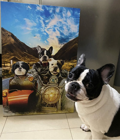 'Harley Wooferson' Personalized 3 Pet Canvas