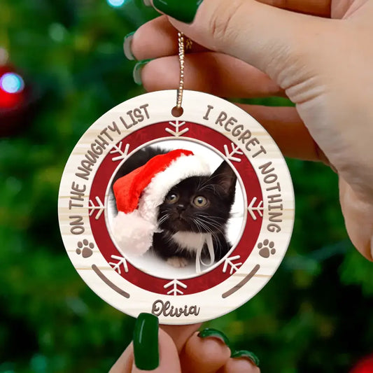 Photo Upload Live Customization Ornament: On The Naughty List