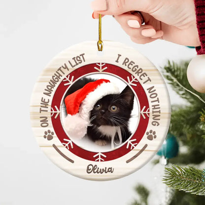 Photo Upload Live Customization Ornament: On The Naughty List