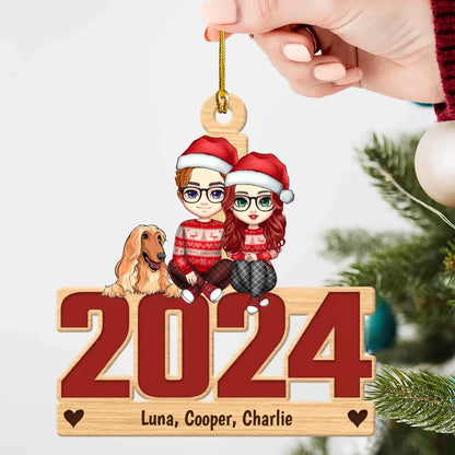 Live Customization Humans & Dogs/Cats 2024 Wooden Ornament