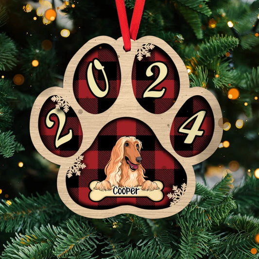 Live Customization Paw Shaped 2024 Wooden Pet Ornament