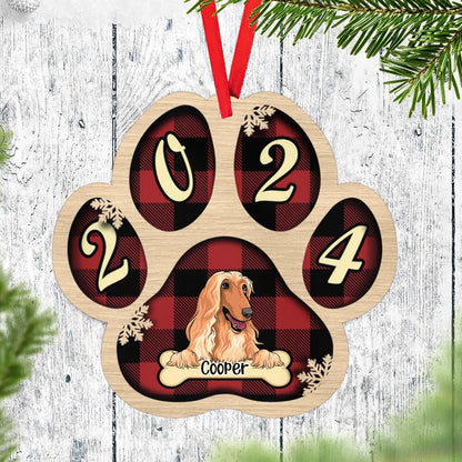 Live Customization Paw Shaped 2024 Wooden Pet Ornament