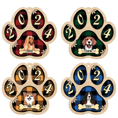 Live Customization Paw Shaped 2024 Wooden Pet Ornament