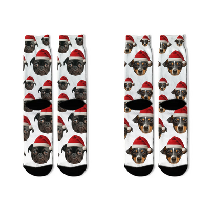 Live Customization Pet Christmas Facemash Socks