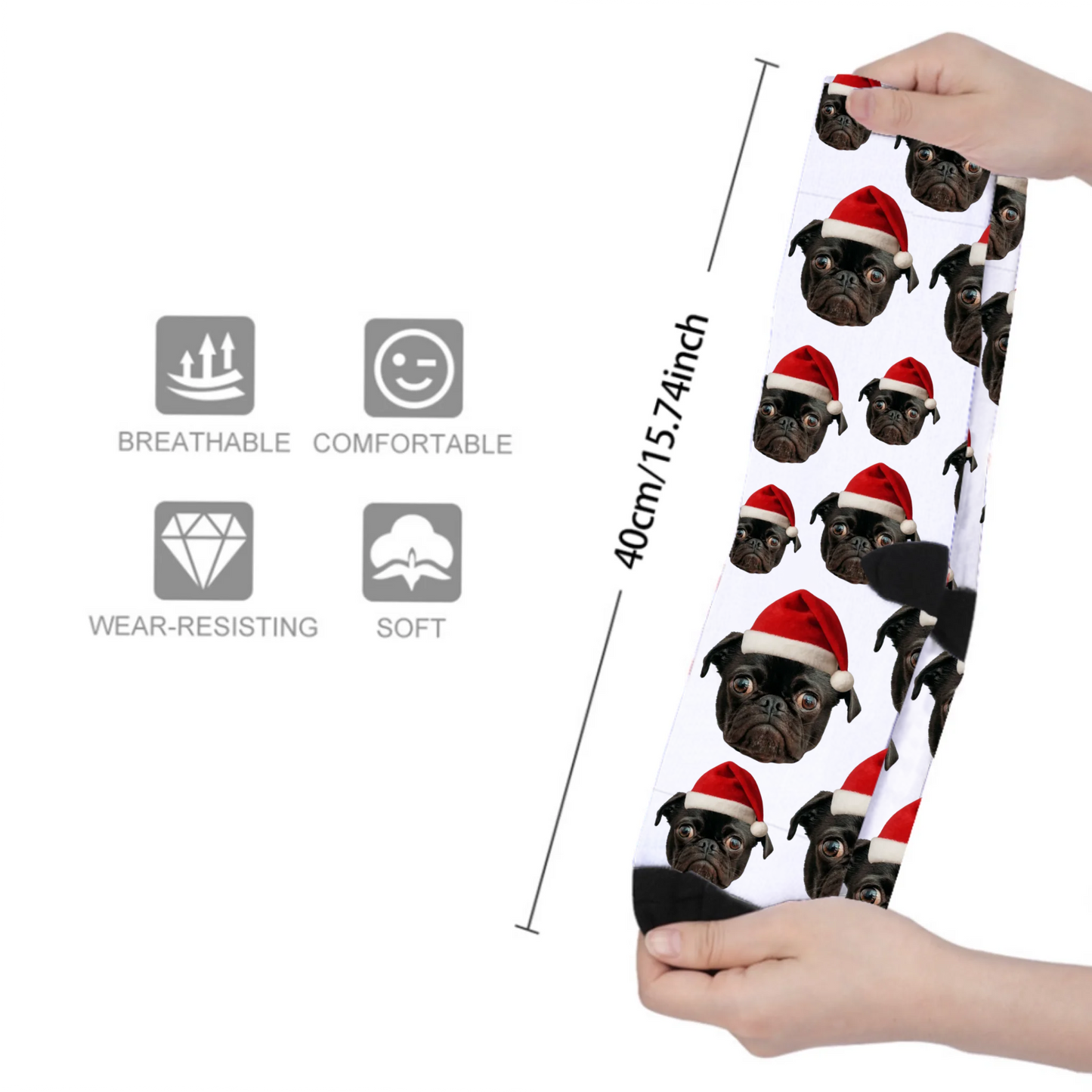 Live Customization Pet Christmas Facemash Socks