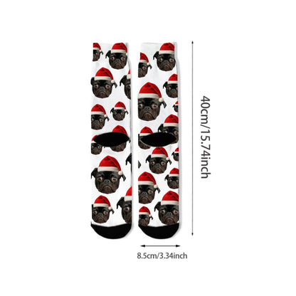 Live Customization Pet Christmas Facemash Socks