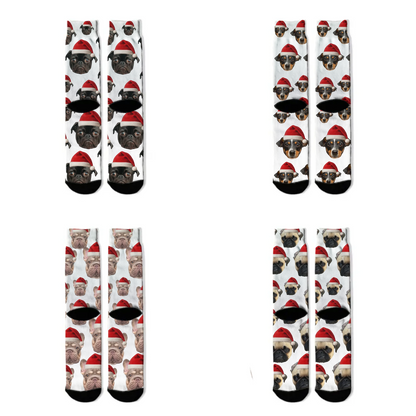 Live Customization Pet Christmas Facemash Socks