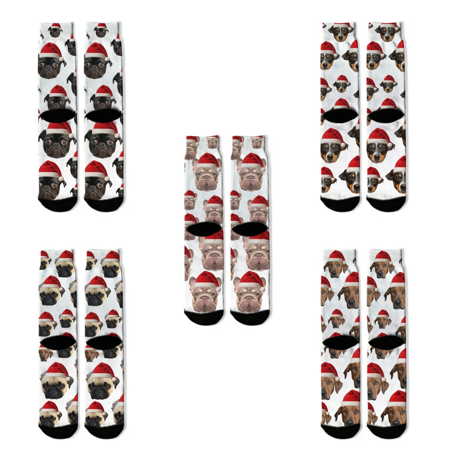 Live Customization Pet Christmas Facemash Socks